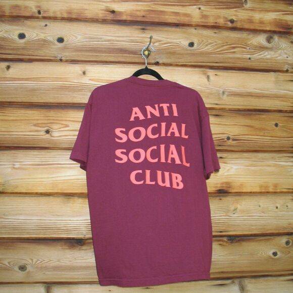 Anti Social Social Club ASSC Lost Feelies Tee T shirt Maroon - Picture 1 of 9